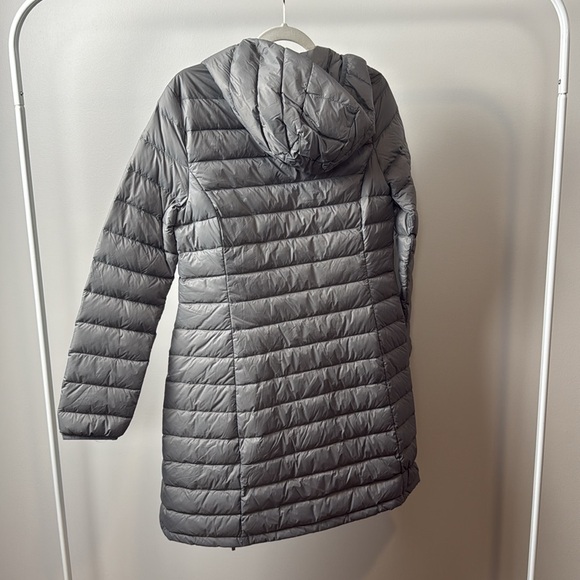 Quince Gray Hooded Puffer Coat Lightweight Down Long Jacket NWT small - Picture 10 of 13